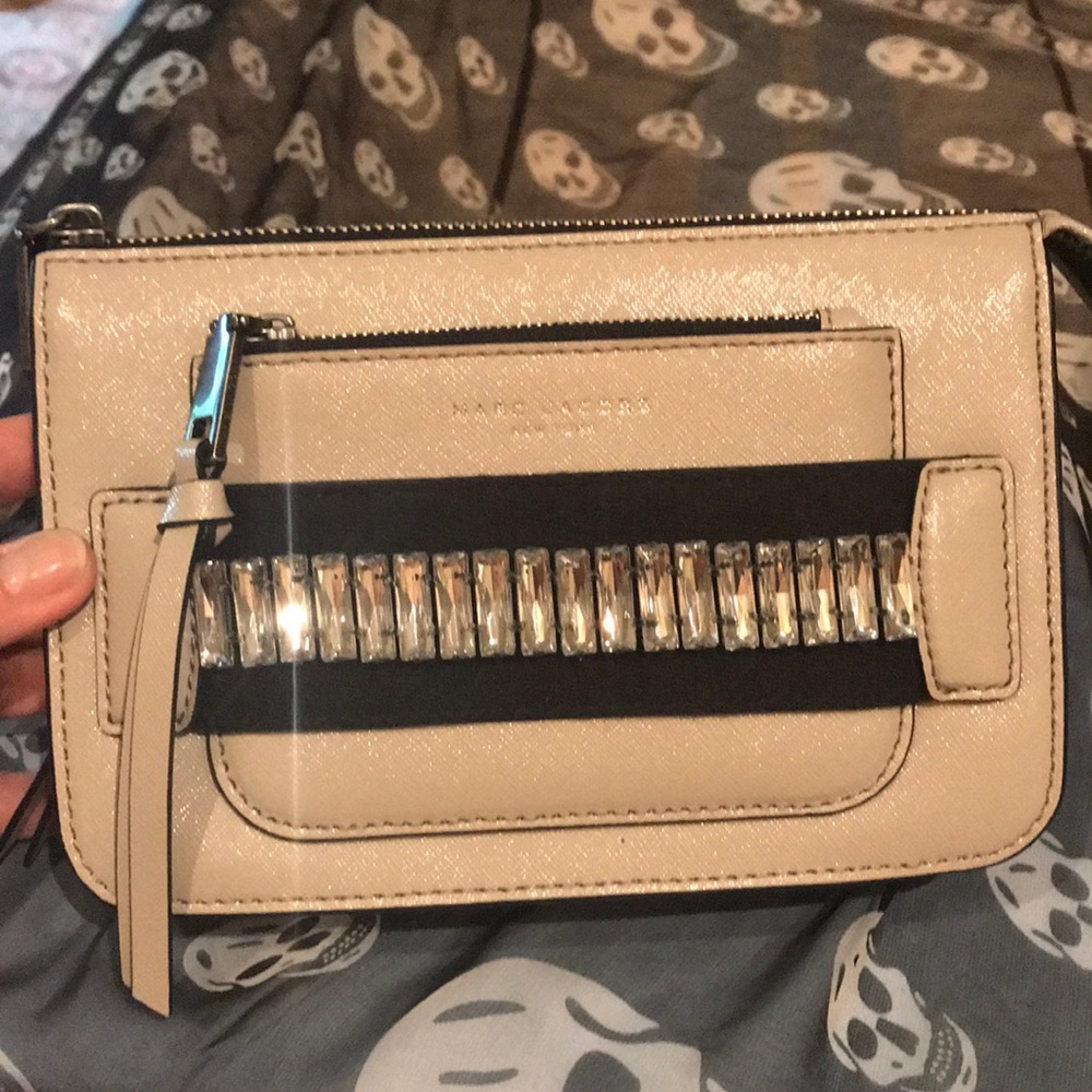Mini handbag or crossbody bag. Pale highsheen grey